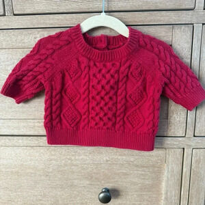 Baby Gap red classic cableknit sweater